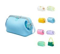 Waterproof Silicone Tote, Foldable Crossbody Handbag with Detachable Strap, Floating Beach Bag for the Swimming Pool, Travel, Picnics, and Everyday Use，Color-B