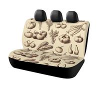 Waterproof Sketch Style Vegetables Car Seat Cover Scratchproof Rear Seat Protector Universal Fit Bench Backseat Covers for Suvs Trucks Sedans Vans Pet Dog for Owners & Outdoor Enthusiasts Friendly