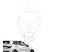 Waterproof Skull Stickers - Reflective Stickers with High Visibility, Automotive Art Design, UV-Resistant PVC Decoration for SUV, ATV & Motorcycle, Custom Cut Peel-and-Stick Skull Graphi