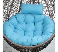 Waterproof Sky Blue Egg Chair Swing Cushion - Soft Replacement Pad for Indoor/Outdoor Hanging Hammock Chairs - 90CM Patio Cushion for Ultimate Comfort