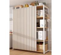 Waterproof Sliding Cabinet ain - Dense Kitchen Shelf Drapes for Open Bookcase & Foldable Closet, 100x200 cm, Perfect for nizing & Chic Home Decor