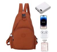 Waterproof Sling Bag - Adjustable - | Compact shoulder bag with multiple pockets lunch box, drinks, wallet, phone, perfect outdoor travel, hiking, camping and daily, orange, verwijzen naar de