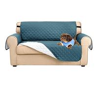 Waterproof Slipcovers for 3-Seat Couch, Non-Slip Quilted Sofa Protector, Soft Settee Cover for Pets, Fits 1-4 Seaters, Living Room Furniture, Turquoise Color
