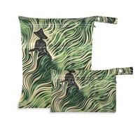 waterproof small dry bags 2 Pack diaper bag essential items with handles for daycare, gym Green Rolling Prairie
