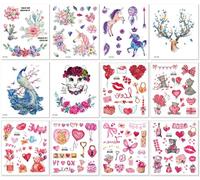 Waterproof Small Fresh Glitter Butterfly Tattoo Sticker Gradient Unicorn Tattoo Sticker Disposable105*120mm