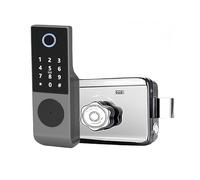 Waterproof Smart Lock Fingerprint Lock All Lock Compatible With Tuya Outdoor Iron Door Apartment Password Lock Bull Head Lock(Basic Edition)