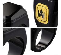 Waterproof Smart Ring Count Device Rechargeable Electronic Finger Counter for Prayer Meditation 18-22mm(22mm Black)