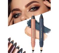 Waterproof smudge-proof plum eyeshadow & eyeliner pencil - perfect color duo-shadow liner 2-in-1 with honey tones for natural eye makeup (Seduce+ Envy)