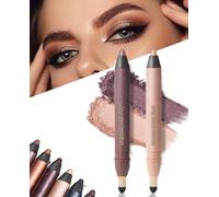 Waterproof smudge-proof plum eyeshadow & eyeliner pencil - perfect color duo-shadow liner 2-in-1 with honey tones for natural eye makeup (Smokeshow+ Gaze)
