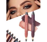 Waterproof smudge-proof plum eyeshadow & eyeliner pencil - perfect color duo-shadow liner 2-in-1 with honey tones for natural eye makeup (Smolder+ Hypnotic)