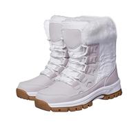 Waterproof Snow Boots for Women Warm Fur Lined Winter Boots Ladies Thermal Slip on Booties Comfortable Pull on Booties Outdoor Non Slip Walking Shoes Hiking Boot Trekking Boot Size 3-8 White