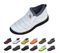 Waterproof Snow Boots Women, Ankle Boots for Women UK Wide Fit Round Toe Slip Resistant Walking Shoes Cold Weather Autumn Winter Warm Faux Fur Lined Slouch Short Flat Cotton Boot