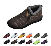 Waterproof Snow Boots Women, Ankle Boots for Women UK Wide Fit Round Toe Slip Resistant Walking Shoes Cold Weather Autumn Winter Warm Faux Fur Lined Slouch Short Flat Cotton Boot