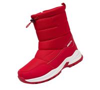 Waterproof Snow Boots Women British Style Boots Women Comfort Casual Water Resistant Booties Cotton Shoes Men's Couple Models Padded Warm Casual Cotton Boot Do Not Hit The Ski Boot Red
