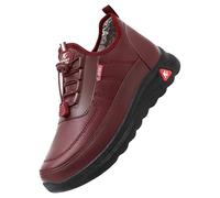 Waterproof Snow Boots Women Winter Warm Fur Lined Boots Comfortable Sports Shoes Lightweight Soft Anti Slip Sneakers Outdoor Wide Fit Walking Booties for Hiking Camping Climbing Running Red