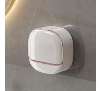 Waterproof Soap Dish With Drainage Box, Soap Holder with Drainage & Lid, Soap Holder with Drainage, Self Adhesive Wall Mount Bar Dish Holder, Soap Case Box for Shower, Bathroom, Bathtub (White)