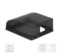 Waterproof Socket Cover - Dimensions 9.9 x 11.2 x 4.2 cm, Transparent, Translucent Black Hardware, Self Adhesive Socket Cover, DIY Protection, Moisture Resistant Nets
