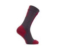 Waterproof Socks Cold Weather Grey/Red/White Mid Length Hydrostop Sealskinz