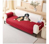 Waterproof Sofa Cover, 2-Seater Slipcover for Living Room Armchair, Washable Couch Cover with Side Pocket for Dogs