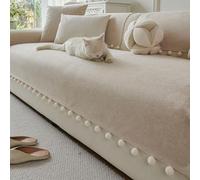 Waterproof Sofa Cover 3 Seater Couch Covers Non-Slip Sofa Slipcover Washable sofa protector L Shape Furniture Protector for Pets Dogs, Cats Four Seasons Universal(Khaki,90 * 280cm)
