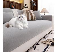 Waterproof Sofa Cover Non Slip Couch Protector for L S & U S Sectal Sofas (Light Grey 70x240cm) Fits 1 to 5 Seaters