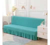 Waterproof Sofa Cover Stretchable 3-Seater Couch Protector Pet-Friendly Futon Slipcover with Ruffle Design Blue No Armrest Anti-Cat Durable Furniture Shield