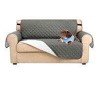Waterproof Sofa Covers for 3 Cushion Couch - Non-Slip, Soft Quilted Protector for 1/2/3/4 Seater Furniture - Perfect for Living Room, Cats & Dogs, Light Grey