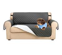 Waterproof Sofa Covers for 3 Cushion Couch - Non-Slip, Soft Quilted Protector for Living Room Furniture - Cat & Dog-Friendly Settee Cover (Grey, 4-Seater)