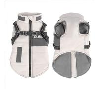 Waterproof Soft Comfortable Reflective Dog Safety Jacket Winter Warm Lightweight Chihuahua Yorkshire Shiba Inu Pug Coat,Beige,3xl