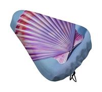Waterproof Soft Purple Shells Bike Seat Cushion Cover, Padded Bicycle Seat Cover with Drawstring for Men Women, Wide Bike Saddles Protector for Mountain Exercise Road City Outdoor Biking
