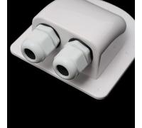 Waterproof Solar Cable Entry Box for RV, and Boat, 2-Way Cable Gland for 2.5-6mm² Solar Panel Installation, ABS Plastic, White or Black(White)