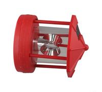 Waterproof Solar Lighthouse Lawn and Garden Light with 360 Degree Rotating Lampshade, Dual Solar Panels for Charging, Automatic Dusk to Dawn Operation (red)