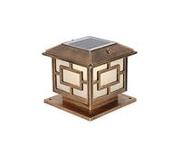 Waterproof Solar Outdoor Glass Pillar Lawn Lights Garden Lawn Lamps Landscape Lighting Post Light Park Floor Lamp Patio Aisle Balcony Street Post Light Decoration Illumination/Metallic/30Cm