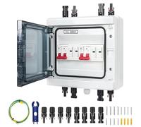 Waterproof Solar Photovoltaic Combiner Box with Circuits Breaker Surges Protector Quick Connecting Solar Component Waterproof Electrical Distribution Box with Circuits Breaker