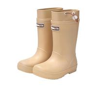 Waterproof Solid Color Mid-Calf Rain Boots for Kids 5-12 Years | Easy Clean Rubber Rain Shoes With Soft Anti-Slip Soles, Lightweight Wellies with Pull On Drawstring For Rainy Day Fun