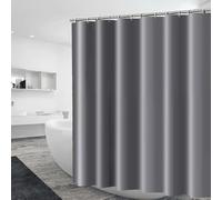 Waterproof Solid Fabric Shower Curtain 150x200cm - Long Grey Stall for Bathtub Modern Bathroom Decor Easy to Clean Elegant Design Perfect for Home Use