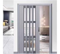 Waterproof Soundproof PVC Internal Folding Door, Sliding Foldable Gate for Cabinet Closet Cupboard, Space-Saving Accordion Screen