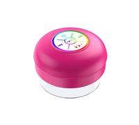 Waterproof Speaker LED Colorful Luminous Small Speaker Large Suction Cup for Bathroom & Outdoor Use Rose Red