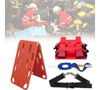 Waterproof Spine Board with Head Immobilizer & Neck Brace, Adjustable EMS Training Stretcher for Patient Transfer, Emergency Water Rescue, Durable Backboard Immobilization, Complete Set