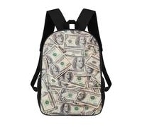Waterproof Sports Bag Hundred Dollar Bills Rucksack Durable School Rucksack for Camping, Work, Travel, 42X32X14Cm
