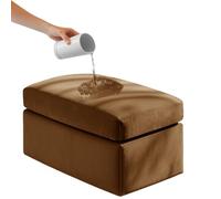 Waterproof Square Ottoman Cover - Stretch Fabric Foot Stool Cover with Nonslip Elastic Bottom Fits Rectangles 39-51" x 20-28" (Warm Colors)