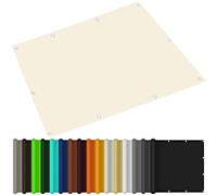 Waterproof Square Shade Sail 0.5 x 1.4 m - Solar Protection Canopy Reduces UV Radiation, Regulates Temperature with Grommets & Ties for Outdoor Patio, Cream Color