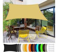 Waterproof Square Sun e Sail 4.5x6m with Free Rope Outdoor Patio for Garden Ln Decking Pera Cream Color UV Protect & Easy Installat