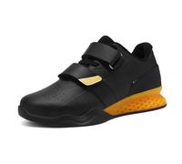 Waterproof Squat Shoes for Men, Anti-Slip Professional Fitness Training Shoes for Deadlifting Weightlifting Workouts,Yellow,6 UK