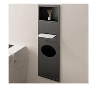 Waterproof Stainless Steel Shower nizer - Wall-Mounted Sto Caddy with Trash Can Gray 52x20x13.5cm & Black 63x20x13.5cm - Perfect for Bathroom nizat
