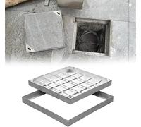 Waterproof Stainless Steel Square Manhole Cover 12-40 inch Storm Drain pection Lid for Basement & Septic Tanks Metal Sewer Cover Heavy-Duty Drainage Solution