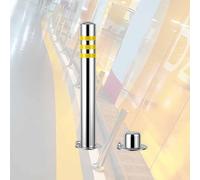 Waterproof Stainless Steel Traffic Delineator Post with Movable Base - Durable Safety Bollard for Driveway, Garage, Sidewalk Security - 750mm (29") Height