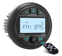 Waterproof Stereo Receiver with Marine Indicator, AM FM Bluetooth Radio, 2.8" LCD Display, MP3, USB, AUX-in, Subwoofer, Pre-Amplifier, 200 Watt Output