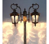 Waterproof Street Light Outdoor Led 3 Meter Landscape High Pole Column Lamp Villa Community Double Head Pillar Light Garden Road Light European Retro Post Lantern