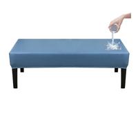 Waterproof Stretch PU Leather Bench Cover - Removable Washable Dining Seat Protector for Living Room & Bedroom - Light Blue - 80cm (31.5in) - Easy Clean Stylish